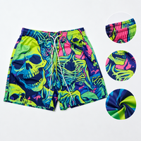Celana Pendek Pantai Streetwear Ukuran Besar untuk Pria, Custom 3D Full Print, Bahan Polyester Bird Eye Mesh 140gsm, Breathable, Cepat Kering, Sublimasi