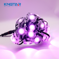Venta caliente 30mm 24V RGB LED Punto de luz Píxeles UCS1903 Cable negro IP67 Impermeable Xconnector Edificio al aire libre Parque temático Plástico