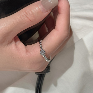 Anillo Redondo de Plata de Ley S925 con Circonita, Diseño Geométrico Vintage, Simple y Elegante, Anillo Abierto Chapado en Oro Rosa de 18K - Product Image 3