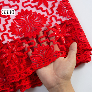 3330 Giá Rẻ Nhất Giá Bán Buôn Trong Kho Pháp Lưới Ren Lưới Với Sequins Thêu Vải Phi Vải Ren Cho Phụ Nữ May - Product Image 2