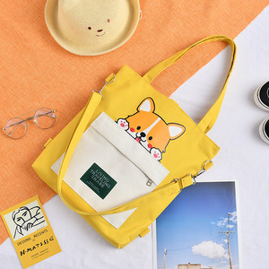 Impresso Meninas Ombro Bolsa Mochila Sacola De Compras Bolsa De Lona Com Zíper Cartoon Print Student Canvas <span class=keywords><strong>Bag</strong></span> - Product Image 4
