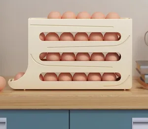 Pilihan menyenangkan 30 telur 4 lapisan geser kulkas pinggul sisi pintu didedikasikan otomatis rolling telur dapur counter
