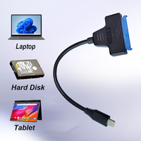 Câble adaptateur USB 3.1 Type-C vers SATA avec blindage tressé, gaine en PVC, conducteur en cuivre pur de 0,2 m, haute vitesse pour utilisation informatique