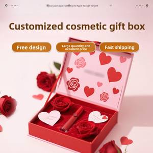 Boîte cadeau rouge pour gloss à lèvres, emballage personnalisé pour produits de soin de la peau, boîte d'emballage cosmétique personnalisée, cadeau créatif exquis, personnalisation de cadeaux - Product Image 1