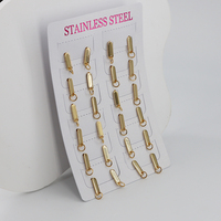 Boucles d'oreilles clous rectangulaires mignonnes en acier inoxydable plaqué or 18 carats Gaovo, fournitures de fabrication de bijoux DIY unisexe pour fêtes et cadeaux