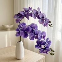 Susunan Anggrek Phalaenopsis Sutra Buatan Tangan Real Touch untuk Dekorasi Pernikahan, Hari Ibu, dan Rumah