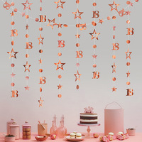 Décorations d'anniversaire transfrontalières best-seller : Guirlandes étoiles colorées en papier pour fêtes d'anniversaire 13e/16e/18e, style festif