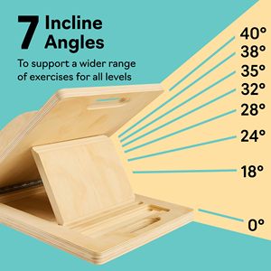 Planche inclinée en bois avec 7 angles de pente transformable en planches d'équilibre et d'instabilité pour un étirement efficace des mollets et des exercices pour les jambes - Product Image 6