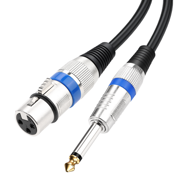 XLR Female to 1/4 Inch (6.35mm) TRS Cable Balanced Microphone Cable for Mixer Guitar Car HDTV Applications