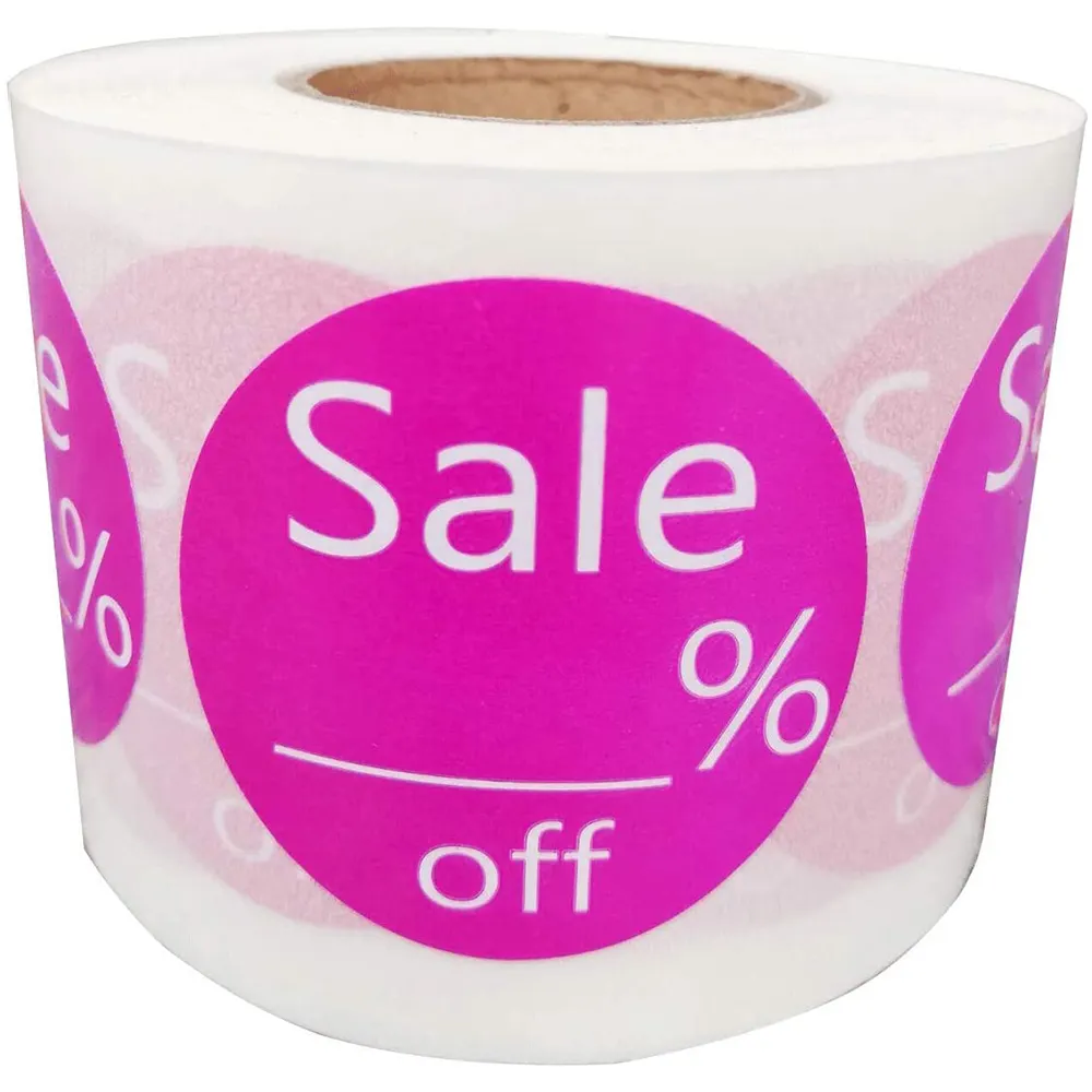 FHZ Custom Pink Blank Sale % Rabatt auf runde Papier <span class=keywords><strong>aufkleber</strong></span> etiketten-Klebe etikett für Verkaufs angebote für Einzelhandel geschäfte C.