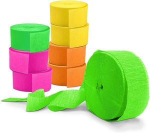 Banderoles lumineuses en papier fluo, fournitures de fête, décorations de fête à lumière noire, papier crêpe Fluorescent - Product Image 1