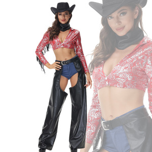 Cosplay di Halloween della donna della polizia costumi femminili Cowboy nappa biancheria intima erotica uniforme - Product Image 1