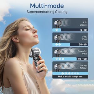 Portable Transparent Handheld <b>Fan</b> LED Rechargeable High Speed Powerful <b>USB</b> <b>Mini</b> Cooler ODM/OEM Available - Product Image 3