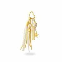 Breloque de sac cœur jaune, porte-clés étoile de mer en dentelle et ruban, pendentif de sac à dos esthétique Coquette Y2K, accessoire Balletcore, cadeau pour elle