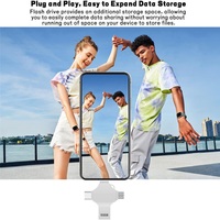 OTG Flash Drive USB tipe-c dan PC, Flash Drive Logo 4 in 1 untuk Iphone Android tipe-c dan PC multifungsi