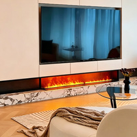 Cheminée électrique encastrée LUXUAN 1000 mm avec flammes LED multicolores, télécommande, thermostat, chauffage intérieur pour la maison