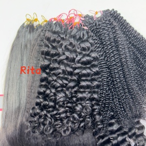 Estensione per capelli umani <span class=keywords><strong>ricci</strong></span> <span class=keywords><strong>afro</strong></span> con spedizione rapida, installazione e rimozione veloci, 100% capelli umani, volume regolabile liberamente, per trecce all'uncinetto - Product Image 5