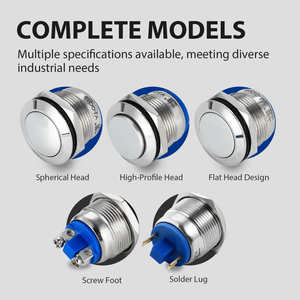 Interrupteur métallique court GQ16B-10/J IP65 étanche 16 mm, anti-vandalisme, bouton-poussoir momentané 5A 250V à <span class=keywords><strong>courant</strong></span> élevé pour applications industrielles - Product Image 5