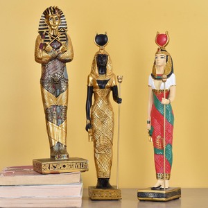 Gran oferta de adornos de recuerdo de viaje de <span class=keywords><strong>faraones</strong></span> egipcios antiguos Ramsés II Tutankamón Isis Sphinx artesanías de resina - Product Image 2