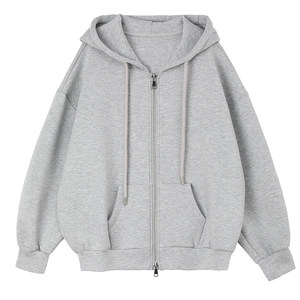 <span class=keywords><strong>Tuta</strong></span> Sportiva Casual Grigia Personalizzata con Logo OEM, <span class=keywords><strong>Felpa</strong></span> Oversize con Zip e Pantaloni Jogger per <span class=keywords><strong>Donna</strong></span>, Autunno - Product Image 3