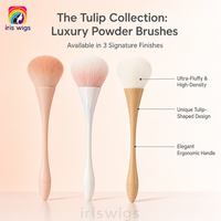 Pinceau à poudre professionnel Iriswigs extra large en poils synthétiques, super doux et moelleux, pour le maquillage du visage, la poudre libre, le blush, le bronzer et la fixation.