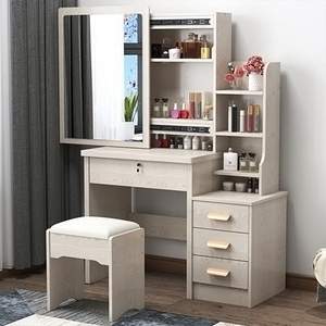 Meuble de chambre à coucher minimaliste en gros, coiffeuse compacte blanche, facile à assembler - Product Image 5