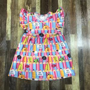 <span class=keywords><strong>Saldi</strong></span> caldi estate bambine vestono a scuola gonna a maniche volanti fiori di mela stampa a matita abiti da principessa abiti Boutique - Product Image 2