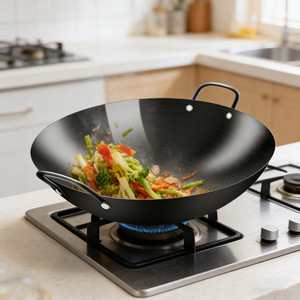 Iron Wok Large 31cm With Two Handles Non Stick For Gas Stove Cooking - Product Image 3