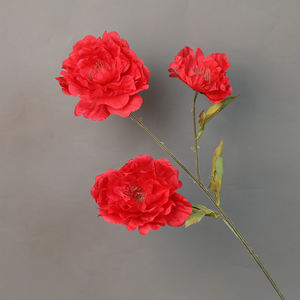 Rosas rojas de terciopelo realistas de alta calidad, un solo tallo, tacto Real Artificial para boda, Fiesta en casa, Día de la madre, Navidad, Pascua - Product Image 1