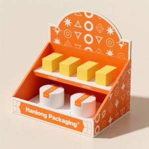 Logo personnalisé petite boîte en carton de comptoir Pdq boîte d'affichage alimentaire au détail recyclable tasse d'encre de soja boîte d'affichage pliable de boulangerie de bonbons - Product Image 1