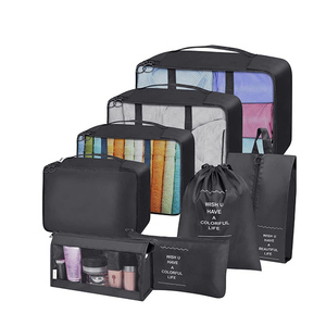Factory Wholesale Lightweight Travel Luggage Organizer Bags 8 Pcs Packing Cubes Travel Bag Set With Laundry <b>Shoe</b> Bag - Product Image 1