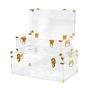 Caja acrílica Kaiyi de 10-20L con cerradura, organizador de almacenamiento de joyas, caja de regalo transparente para joyas, perfumes, bolsos y zapatos - Product Image 1