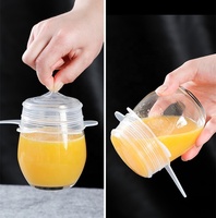 Lot de 6 couvercles de tasse en silicone extensibles universels anti-déversement, flexibles, sans BPA, compatibles lave-vaisselle et micro-ondes