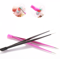 Pincettes à ongles à double extrémité en silicone avec autocollants pour ongles en strass pour outils de manucure