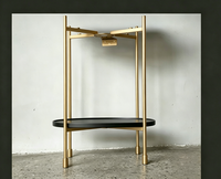 Meuble de salle de bain classique moderne intemporel avec pieds de meuble-lavabo, console de lavabo, suite vintage, accessoires de salle de bain en acier inoxydable et laiton