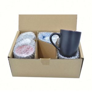 Ensemble de 6 tasses à café en céramique multicolores de 13,5 oz (400 ml), tasses à cappuccino, à thé, à chocolat chaud, cadeau promotionnel - Product Image 3