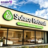 Letrero Acrílico Moderno con Iluminación Frontal y Borde de Acero Inoxidable Pulido, Letras de Canal LED 3D para Letreros Exteriores de Boutiques y Restaurantes
