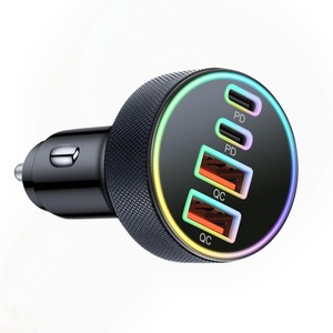 ที่ชาร์จในรถยนต์ 1 ถึง 4 ช่อง ชาร์จเร็ว รองรับ QC3.0 และ PD30W พอร์ต USB-C พร้อมไฟหลากสี สำหรับใช้ในรถยนต์ - Product Image 1