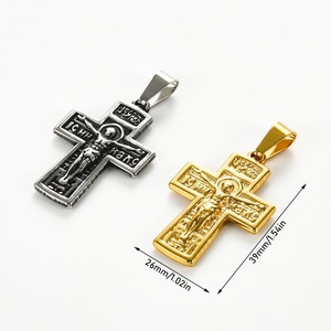 Retro Christian Stainless Steel <b>Cross</b> Necklace <b>Pendant</b> For Women <b>Men</b> Vintage Religious Jesus Prayer Charms Amulet Jewelry Gifts - Product Image 2