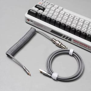 Type C Mechanical <b>Keyboard</b> Coiled Cable PVC 1.5m USB Aviation Connector for Desktop Computer Cable Aviation Plug Line - Product Image 5