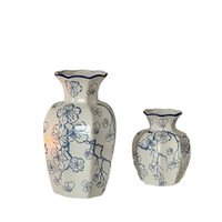 Nouveau Style chinois écologique haut de gamme rétro bleu blanc porcelaine octogonale en céramique Vase de table salon salle à manger