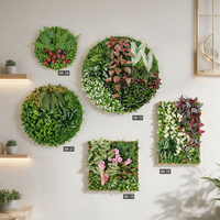 Mur végétal artificiel, panneau de haie vertical rond ou carré pour la décoration de paysages commerciaux, d'hôtels et de restaurants