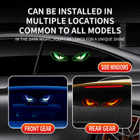 Lumière décorative de voiture transfrontalière la plus vendue, à énergie solaire, sans fil, LED Devil-eye, lumière d'ambiance d'avertissement, effet œil dynamique