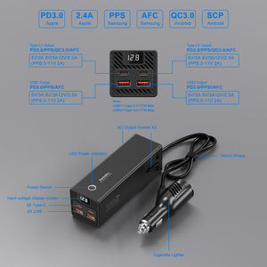 Inverter daya 2024 W, konverter mobil DC 12V/24V ke 110V AC, adaptor pengisi daya 300W dengan <span class=keywords><strong>2</strong></span> Outlet AC <span class=keywords><strong>2</strong></span> port USB fungsi PD - Product Image 3