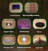 Sauna de infrarrojos de alta calidad para 2 personas, de madera de abeto canadiense, con panel y bajo EMF.