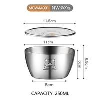Maxcook 304 Bol à nouilles et à riz en acier inoxydable poli de style coréen, écologique, à double paroi isolée, avec couvercle pour un usage domestique