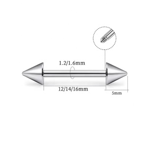 Joyería para el cuerpo de titanio G23, piercing de cono con pesas rectas con rosca externa para niños para fiesta de boda o regalo - Product Image 2