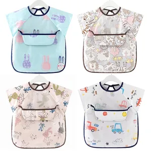 Waterproof Infant Eating Children Drawing Sleeveless Baby Bandana Bibs Cute Baby Bibs Soft Cotton Baby Bib Meal Burp Eva Clothes