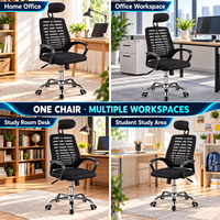 Chaise de bureau commerciale de haute qualité, confortable, avec réglage de la hauteur, appui-tête réglable, roulettes en métal, pour bureau commercial