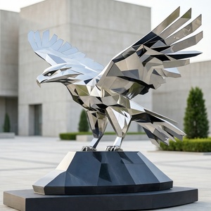 Custom-made, Large-scale Abstract Geometric Stainless Steel Art Sculptures for Outdoor Plaza and Park Decoration. - Product Image 2